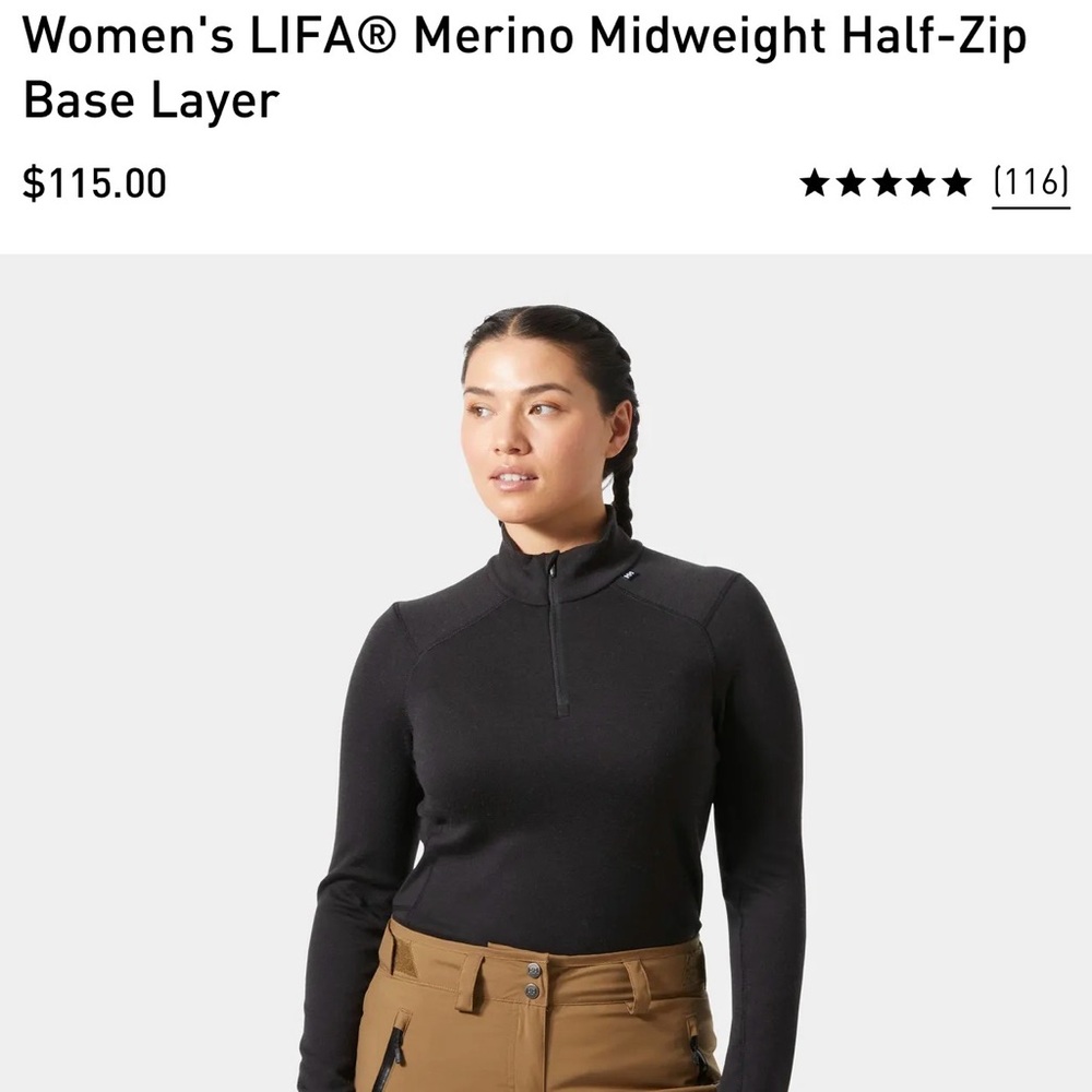 Helly Hansen Marino Wool Quarter Zip (base layer)